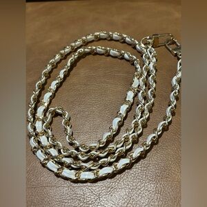 Gold and White Crossbody Chain 46” NWOT